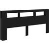 vidaXL testiera LED vidaXL look rovere nero 220 x 18,5 x 103,5 cm