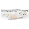 vidaXL Letto contenitore con scaffali laterali, bianco, 160 x 200 cm, realizzato in legno composito