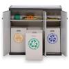 GAROFALO Armadio basso per secchi raccolta differenziata 3 ante in resina scik cm 93,6x39x86h