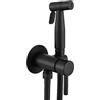 Ownace Set miscelatore bidet a scomparsa con spruzzatore nero opaco per acqua calda e fredda, kit doccia bidet shattaf musulmano