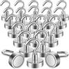 MIN CI 22 Pezzi Ganci Magnetici Extra Forti, 20mm Magnetici Potenti 15kg, Magneti ai Neodimio Forti Magneti Con Occhielli Rotondi Ganci Magnetici per Armadietti Per Barbecue Da Garage