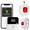 HEEYoo Salvavita Anziani Tuya WiFi Pulsante Emergenza Anziani Sistema di Allarme di Emergenza per i Cittadini Anziani Pazienti Disabili Anziani (Supporto solo 2.4GHz Wi-Fi)