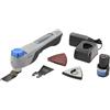 Dremel Blueprint Utensile Multifunzione Oscillante Brushless 12V, Selettore Applicazioni e Velocità con Lama da Taglio e Raschiatura, 6 Fogli Abrasivi, Tampone di Levigatura, Caricabatterie+Batteria