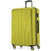 SUITLINE - Valigia rigida, bagaglio da viaggio rigido, TSA, 76 cm, ca. 96 litri, 100% ABS opaco, Farn