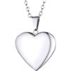 Supcare Cuore Collana Donna con Medaglione, Argento Collana con Foto Pendente Lucida, 50+5 cm Regolabile Catena Ciondolo Portafoto, Idee Regalo Compleanno Natale per Ragazze Donne Mamma