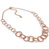 VLNET ® | Vestopazzo collana maxi catena | intreccio di elementi concentrici |colore oro rosa | lavorazione artigianale | Lunghezza 48+6,5 cm
