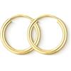 EDELIND Orecchini Cerchi Piccoli in oro giallo Donna 15 mm, 8 carati 333, largh. 2 mm, p. 0.4 g. marchio di garanzia made in Germany