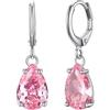 Bestyle Orecchini Donna Argento 925 Ciondolo Tormalina Goccia Pietre Preziose ad Alta Traslucidità Orecchini Collezione Pietra Portafortuna 12 Mesi