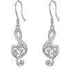 VONALA Musica Note Orecchini Orecchini in argento Sterling Musica Treble Appesi Gocce Orecchini Gioielli Musicali Regalo per Donne Signore Musicista Insegnante, Mittel, Argento sterling, Zirconia