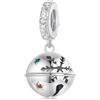 NINGAN Charm NINGAN per Natale, perline in argento 925, Babbo Natale, fiocchi di neve, albero di Natale, regali per bambini, Zirconia cubica, Zirconie sintetico