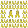 WANDIC Spille a nastro giallo in metallo, 50 pezzi 1,18 x 0,7 pollici argento dorso sacrum ossa cancro sensibilizzazione smalto gioielli spille per il movimento di sostegno