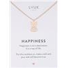 LUUK LIFESTYLE Collana ragazza con ciondolo Panda e acciaio inossidabile (50cm), con carta HAPPINESS, portafortuna, gioielli elegante, idea regali donna, lei, compleanno, oro rosa