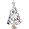 KristLand Spilla Albero di Natale con Zirconi e Perla, Accessorio Festivo Placcato Oro per Donne, Ideale per Cappotti e Sciarpe
