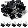 MIYUANGKJ 100 graffette pieghevoli in metallo, colore nero, 19 mm, graffette multiuso in metallo, piccole clip per rilegatura, graffette pieghevoli, clip di chiusura, per ufficio,