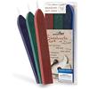 gravurART 3 stecche di ceralacca flessibile con stoppini in rosso bordeaux, verde scuro, blu scuro