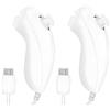 Aicharynic Kit Controller Nunchuk per Wii, 2 Pezzi, Joystick e Gamepad di Ricambio compatibili con Console Wii, Bianco