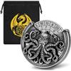 Keller & Weber Polpo DND Ruota Dadi Spinner, Set di Dadi D&D, 7-in-1 Polpo Metallici DND Dadi, Spinner di Dadi a Roulette, Regali D&D, Sacchetto Regalo con Logo Drago, Accessori per Gioco di Ruolo, Argento Scuro