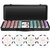 SLOWPLAY Set di fiches da poker Nash in argilla da 14 g, edizione White Gold, Core Set da 500 pezzi | Fiches numerate 5, 25, 100, 500 | Valigetta premium con scocca resistente in policarbonato