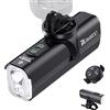 towild 1800 Lumen Luci Bici, Luce Anteriore Intelligente Bicicletta a Doppia Sorgente Luminosa Faro Bicicletta LED Tipo C Ricaricabile da 5000mAh Supporta l'installazione Inversa, DLite1800