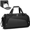 ABOHU Borsone da Viaggio Unisex Adulto, Grande Borsone Palestra, Impermeabile Duffel Bag Borsa Sportivo, con Scomparto per Scarpe e Tracolla, Umida da Viaggio, Sport, Fitness, Piscina Yoga Bag, Nero