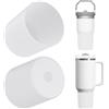 Linkidea Protezione in Silicone per Fondo Borraccia Compatibile con Stanley Quencher H2.0 20/30/40 oz e IceFlow Flip 20/30 oz, Copri-Base Antiurto per Bottiglia (Bianco/2 Pezzi)