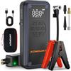ACMOUNT Avviatore Batteria Auto 7000A, Booster Avviatore Auto con Compressore 150PSI (Per Benzina 9L/Diesel 8L) Starter Batteria Portatile 12V Jump Start con Ricarica Rapida 18W, LED & LCD