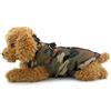Selmai - Cappottino morbido imbottito con pettorina per cani di piccola taglia e gatti, chiusura con zip, cappottino per chihuahua, yorkshire, verde mimetico