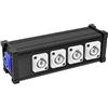 Ysislybin Power Splitter Box 1 Ingresso 4 Uscite, Distributore di Corrente 1 in 4 Way Out, Quadro di Distribuzione per Fascio di Schermo a LED, Luce di Movimento, Potenza di Luce da Palcoscenico