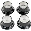 Musiclily Pro Metrica Manopole Reflector 2 Volume 2 Tono Set Nero Argento