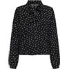 ONLY Onlnova Life Vis L/S Tyla Bow Top, Nero, XS