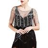 BABEYOND 1920 scialle avvolge Gatsby perline, da sera, da sposa, scialle Bolero - Argento - Taglia unica