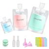 Mulaibdin 18 Pezzi Contenitori Viaggio Liquidi, Flaconi da Viaggio 30/50/100 ml, Kit Viaggio Liquidi Aereo, Viaggio Accessori per Prodotti Bagno, Bottiglie da Viaggio per Shampoo,Lozione,Creme