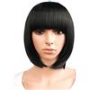 MapofBeauty 12 Pollic Corto Lisci Capelli BOBO Parrucche,Marroncino Nero
