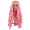 MapofBeauty 28 Pollice/70 cm Lungo Wavy Middle Part Sintetico fibra Ricci Capelli Sostituzione Party Cosplay Quotidiano Parrucche (Leggero Rosa)
