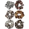 BKEPDY 6 Pezzi Elastico Capelli Donna Scrunchies per Coda Cavallo Stampa Leopardata Accessori Capelli Morbidi e Confortevoli per Tutti i Tipi di Stile Trendy Uso Quotidiano