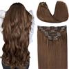 SURNEL Extension per capelli con clip, 160 g, castano medio, invisibili, 7 pezzi, doppia trama, lisci e setosi, estremità spesse, 45,7 cm, testa intera (7C #4-18)