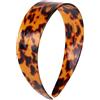 Fukaisu Cerchietto in Tartaruga con Denti per Donna, Larga in Acetato Antiscivolo con Stampa Leopardata Accessori Capelli Vintage per Uso Quotidiano Allenamento Ufficio