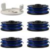 JOJOCY Bobina di ricambio per tagliabordi Ryobi RAC123 5132002671, bobina e filo compatibile con Ryobi RLT4027, RLT4125, RLT5027, RLT6030, RLT5127, RLT6130 (5 bobine + 1 copertura)