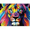 Transino Diamond Painting 5D Kit Completo Disegni con Diamantini per Pittura Fai da Te,Diamond Paint Punto Croce con Strass per la Decorazione della Parete di Casa (Leone)