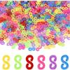 Disnace S Clip Loom Band 500pcs Chiusure Anelli in Gomma Trasparente Colorata Strumento Ricarica S Clip Loops per Braccialetti Kit Braccialetti Fai da Te Elastici con Bracciale Intrecciate (Colorato)