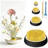 YCCOKJJ Ikebana - Set di 6 ricci rotondi Kenzan (70 mm/46 mm/34 mm/23 mm) con perno e spazzola, motivo floreale, riutilizzabile, adatto per soggiorno, giardino, ufficio, negozio di fiori