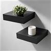 qiwuhai 2 Pz Mensole da Muro Design Nera, Mensola da Parete, Mensole da Parete Moderne, Mensola da Muro per pannelli acustici, bagno, cucina, soggiorno, ingresso(14,5 x 15 x 3,8 cm)