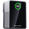 K&F CONCEPT 99Wh Batteria V Mount con 100W Ricarica Rapida PD, 14,8V/6700mAh Mini Batteria V Lock con DC/D-Tap/Doppia USB-C/USB-A/Schermo TFT per Fotocamera, Videocamera, Monitor
