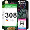 CRTBOTW 308XL - Cartucce d'inchiostro a colori per HP Envy 6110e 6120e 6122e 6130 6132e 6532e (1 colore)