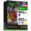 Jettruemedia 903XL Multipack Cartuccia Compatibile per HP 903 XL HP 903 Multipack Cartucce d'inchiostro per HP Officejet 6950 6960 per Cartuccia HP Officejet Pro 6970 6960 All-in-One Stampante(Confezione da 8)