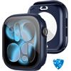 HWeggo [2 in 1] Custodia impermeabile per Apple Watch Serie 11/10 46 mm Protezione per lo schermo, copertura protettiva in PC a 360° in vetro temperato, paraurti per iPhone Watch 46 mm Blu
