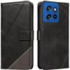 XINNI Cover per Motorola Edge 50 Neo Custodia, Cellulare Libro Antiurto Flip Pelle PU/TPU, Portafoglio Flip Magnetica Case, Nero