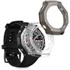 kwmobile Set 2x Custodia Smartwatch Compatibile con Huami Amazfit T-Rex 3 Cover - Case Trasparente Protezione Orologio Fitness - trasparente/nero