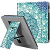 FINTIE Custodia per Kobo Libra H2O 2019 - Stand Cover Protettiva Case con Card Slot e Hand Strap, Funzione Auto Sveglia/Sonno, Emerald Illusions