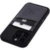 Dockem Custodia per iPhone 16 Pro Max con Guscio in Silicone, Piastra Metallica Integrata per Montaggio Magnetico e Portafoglio in Finta Pelle Cucito con 2 Slot per Carte (M2L, Nero)